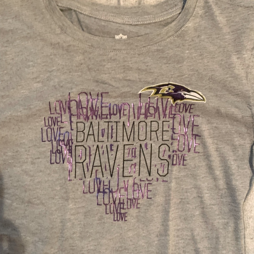 Baltimore Ravens layered heart T-shirt